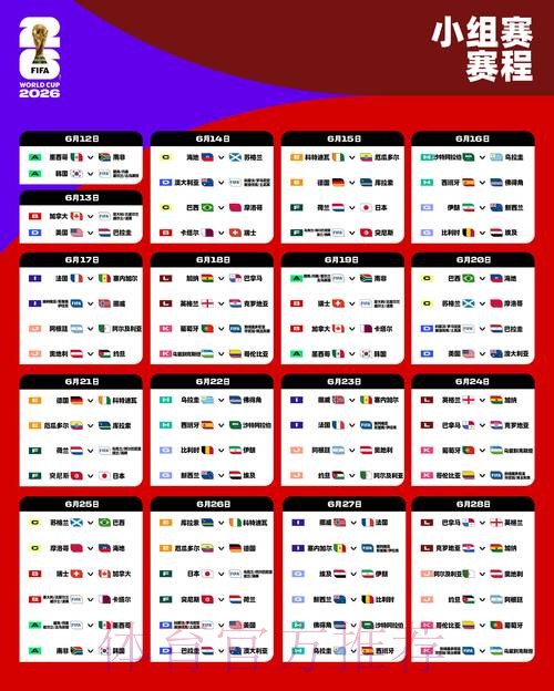 2026世界杯赛程一览最新时间表免费观看